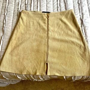 Chenille/Velvet Front Zipper Skirt